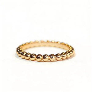 18k Gold-plated 925 Sterling Silver Bead Ring in Gold