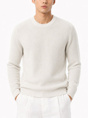 Gray regular pullover sweater with crew neck
