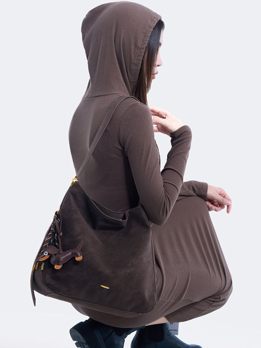 dark brown handbag