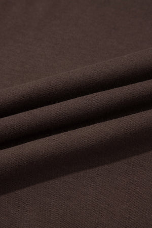 sweatshirt in dark brown with slogan print and hip-length