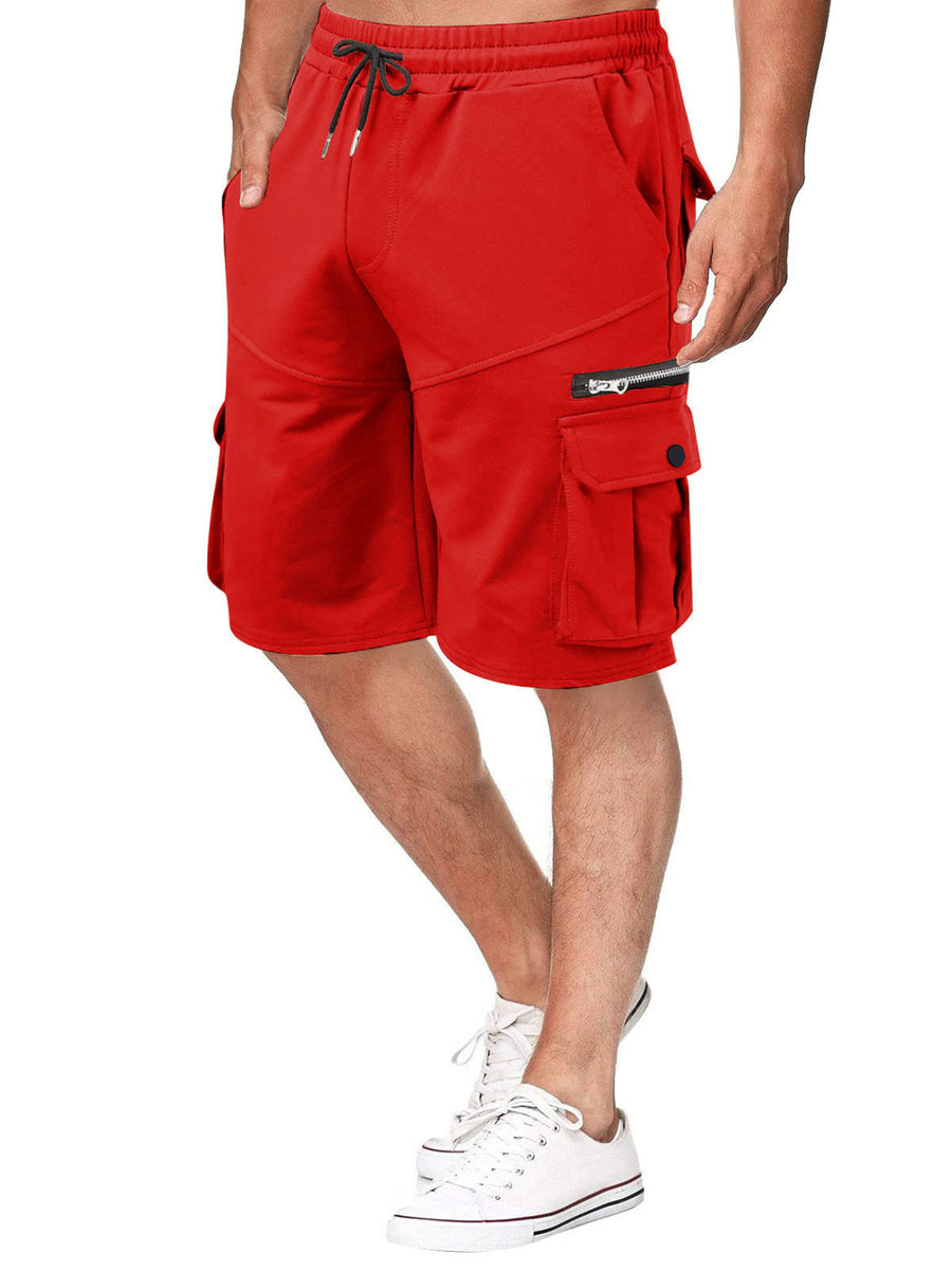 cargo shorts in Khaki with drawstring waist and bermuda