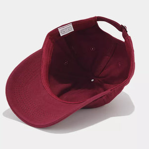 cotton Imported Size & cap in burgundy with fitted silhouette