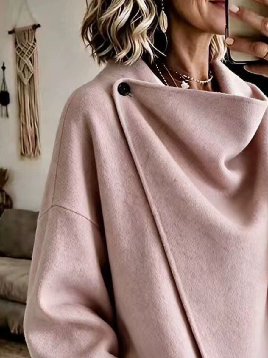 Gray oversized cape with cowl neck