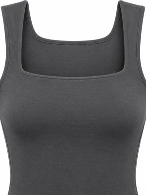 tank top in Light Coffee with ribbed and waist-length