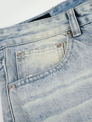 light blue wide-leg jeans