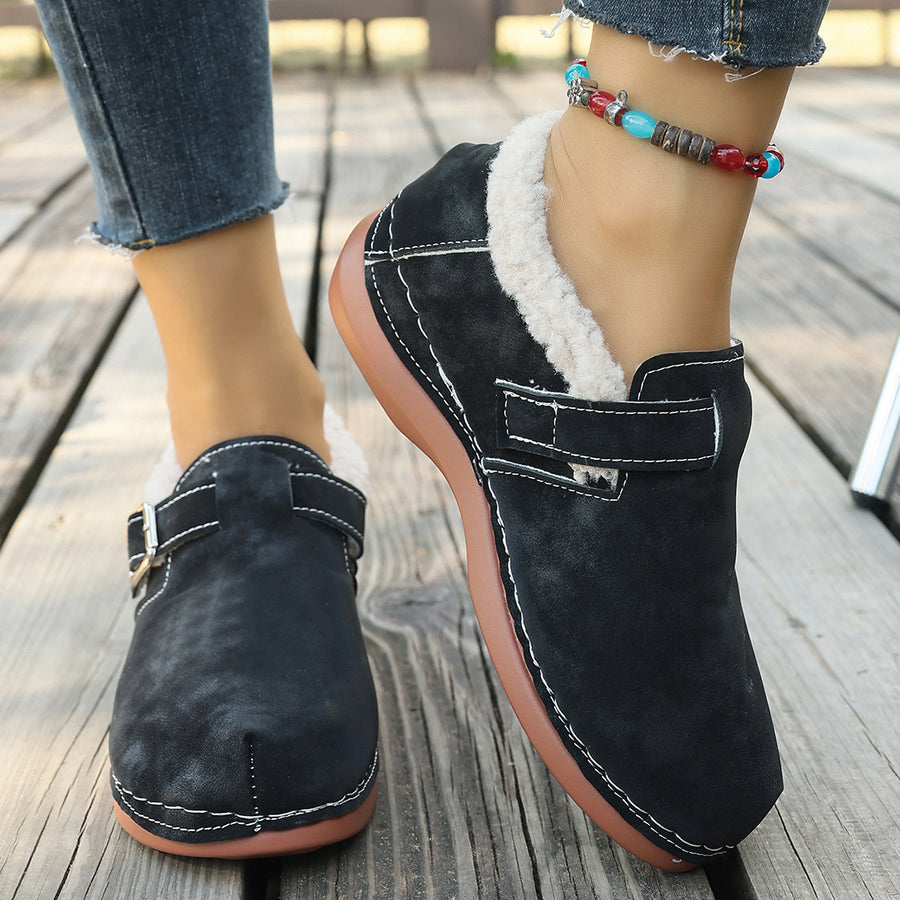 Suede,Fluff,Rubber Imported Size & loafers in Black with regular silhouette