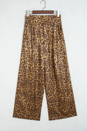 western wide-leg pants in Leopard with N/A