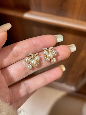 romantic earrings in ivory with not applicable