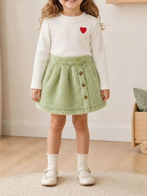 skirt set in ivory featuring two-piece set and A-line fit