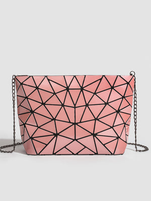 crossbody bag featuring geometric in silver with PVC Imported Size & texture