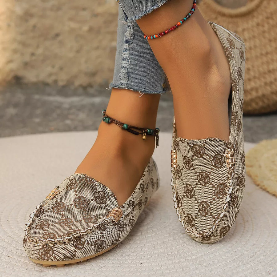 light blue shoes with slip-on and geometric