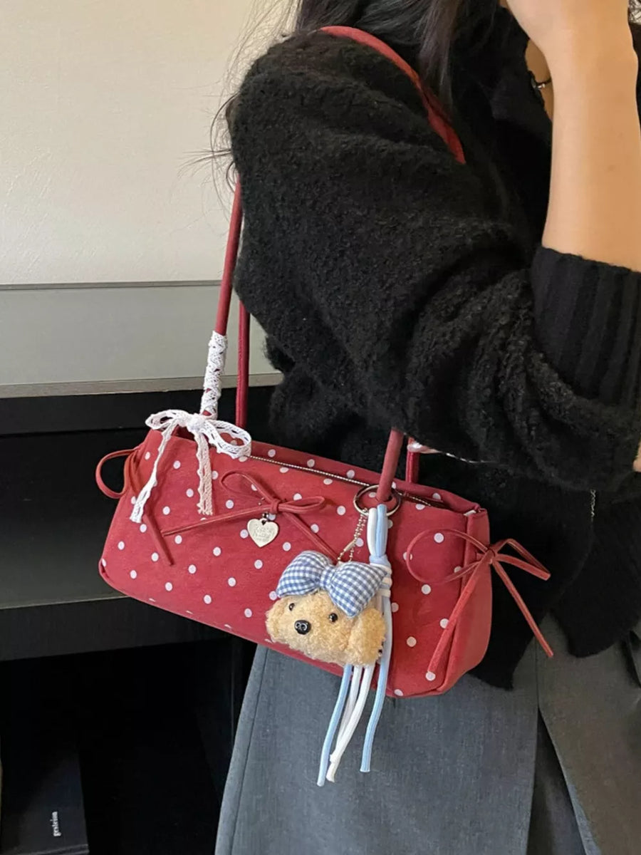 PU Leather Imported Size & shoulder bag in Burgundy with boxy silhouette