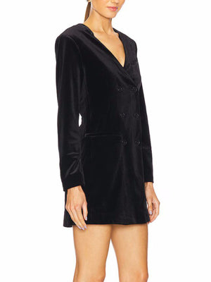 glam mini dress in Dark Green with v-neck