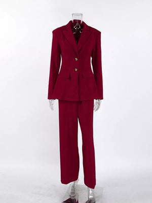 Wine Red with Two-Piece Sets 9
