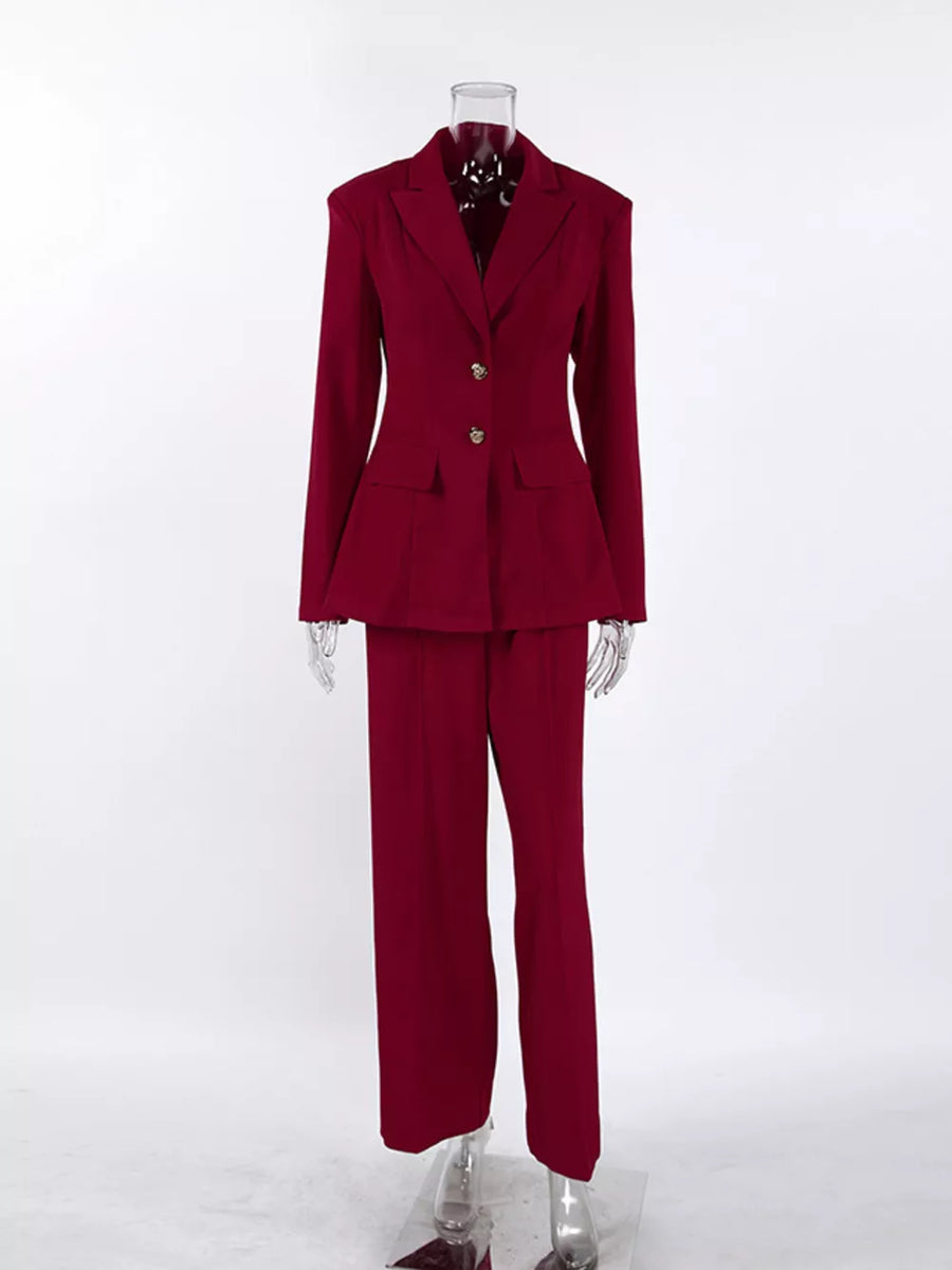 Wine Red with Two-Piece Sets 9