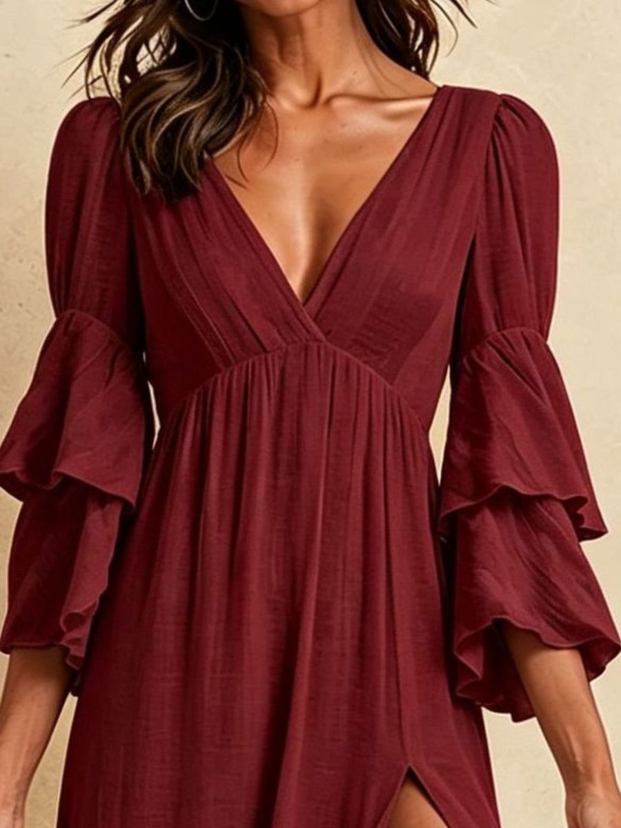 100% polyester Care instructions: Machine wash cold maxi dress in Black with A-line silhouette