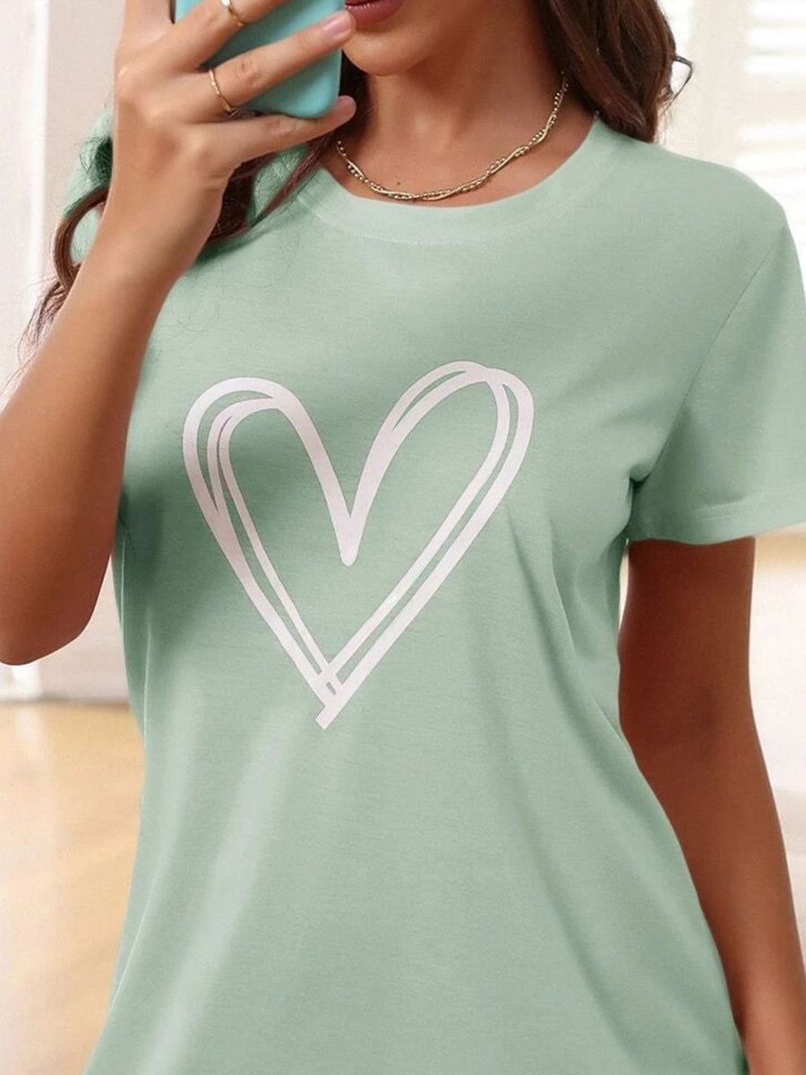 classic sleep shirt in Pink with round neck