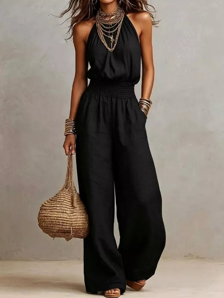 95% polyester, 5% spandex Care instructions: Machine wash cold jumpsuit in Green with relaxed silhouette