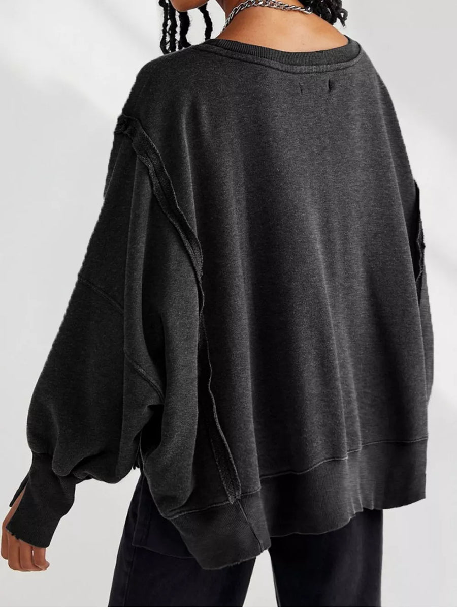 minimalist sweatshirt in Beige with crew neck