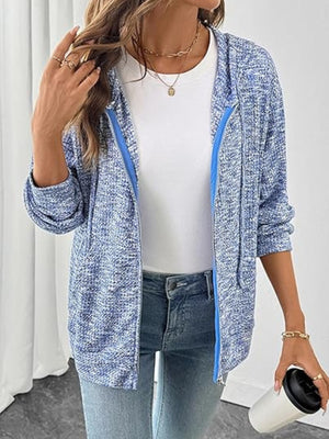 100% polyester Care instructions: Machine wash cold zip hoodie in Light Blue with relaxed silhouette