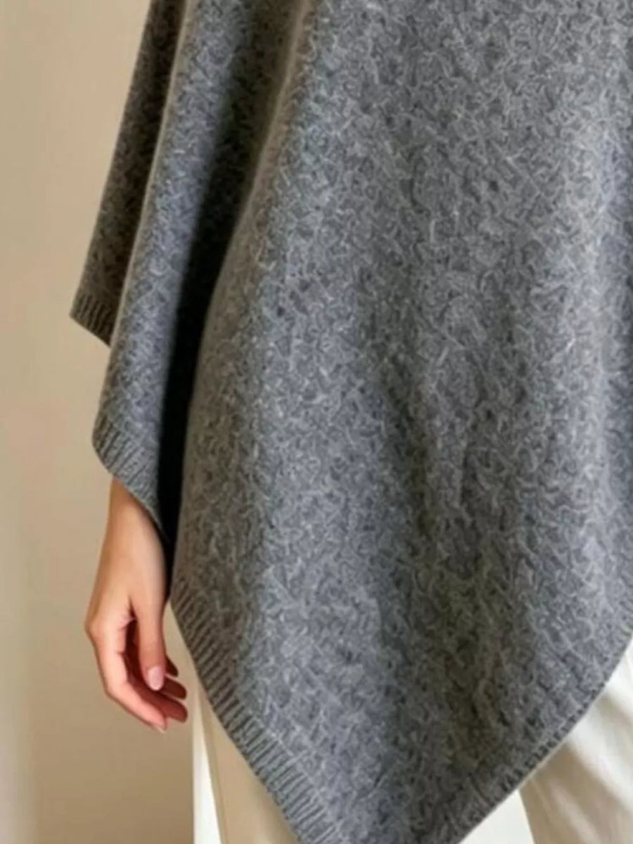classic poncho in Burgundy with boat neck