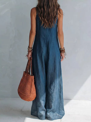 100% polyester Care instructions: Machine wash cold jumpsuit in Blue with relaxed silhouette