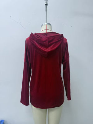 casual pullover hoodie in chocolate brown with hooded