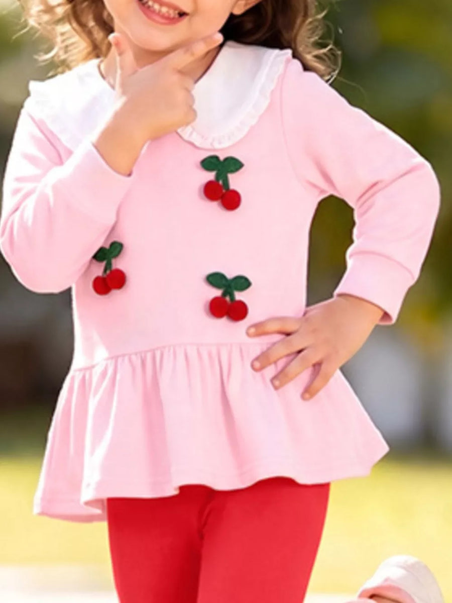 95% cotton, 5% polyester Care instructions: Machine wash cold clothing set in Blush Pink with A-line silhouette