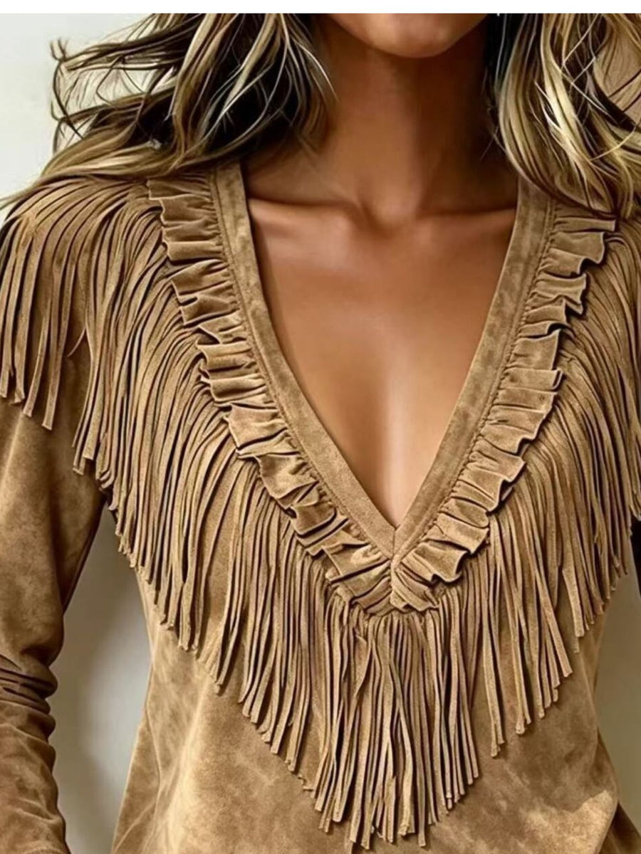 100% polyester Care instructions: Machine wash cold blouse in Brown with regular silhouette