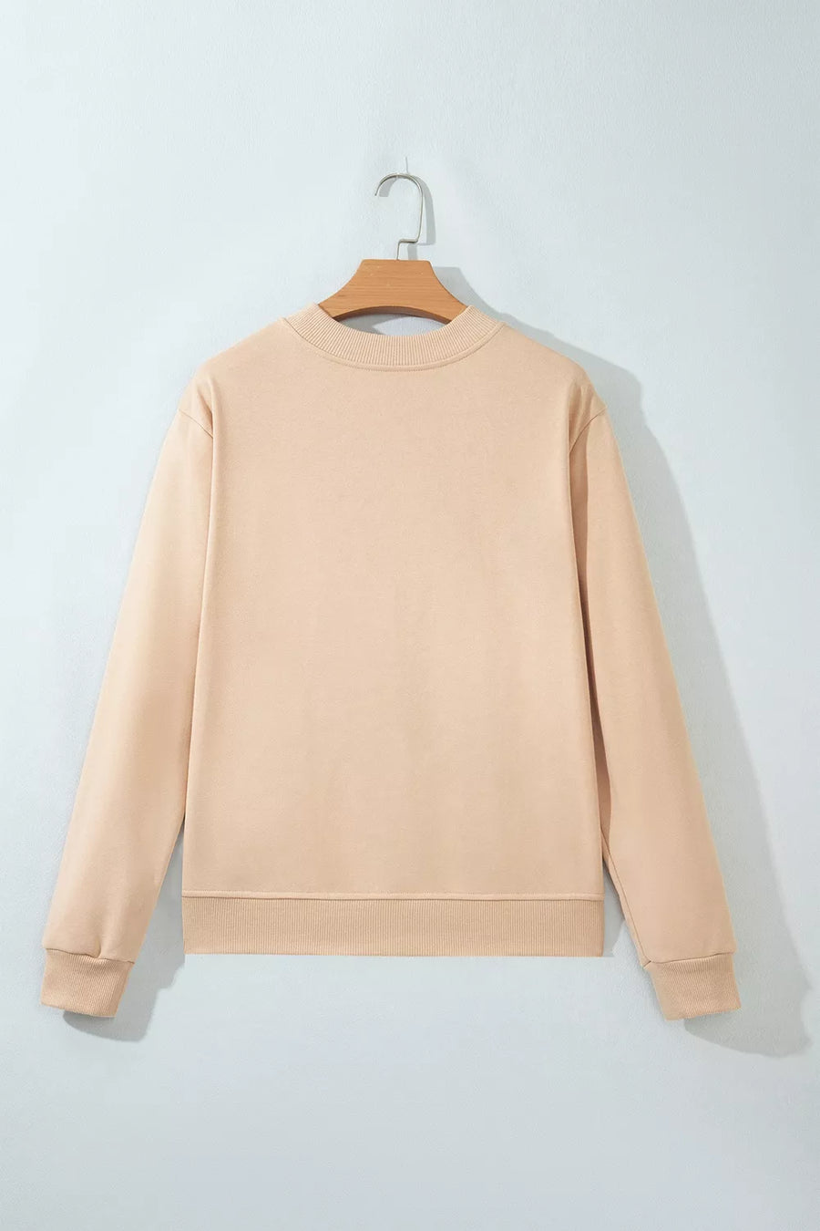 sweatshirt in Tan with embroidered and embroidery