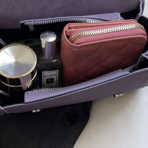 Purple boxy crossbody bag with N/A