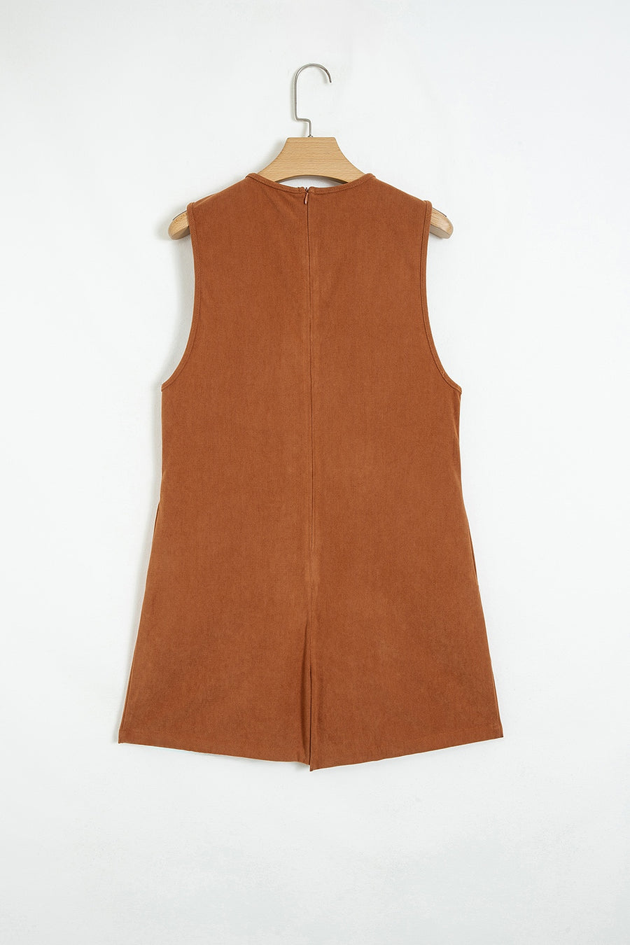 rust relaxed romper with v-neck