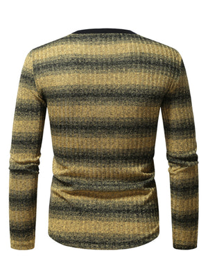 mustard t-shirt featuring stretch and striped