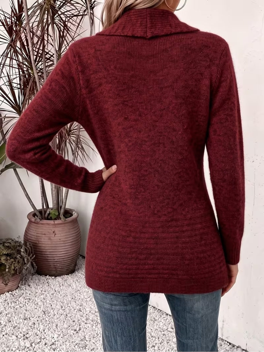 Full Size Open Front Long Sleeve Cardigan in Dust Storm