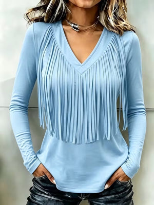 camel regular t-shirt with v-neck