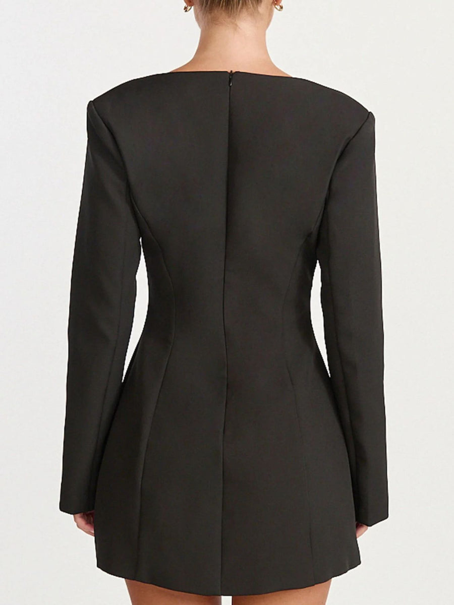 blazer dress in Black with buttoned and mini
