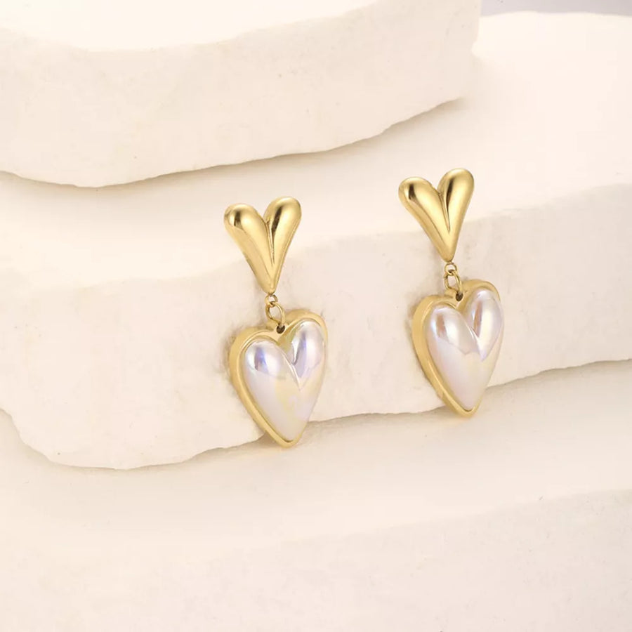 earrings in Gold with drop and mini