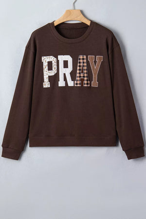 dark brown relaxed sweatshirt with crew neck