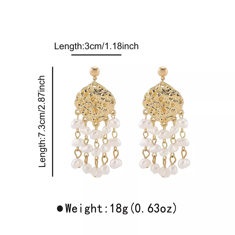 Synthetic Pearl,18K Gold-Plated,Alloy Care instructions: Avoid wearing during ex earrings in ivory with straight silhouette