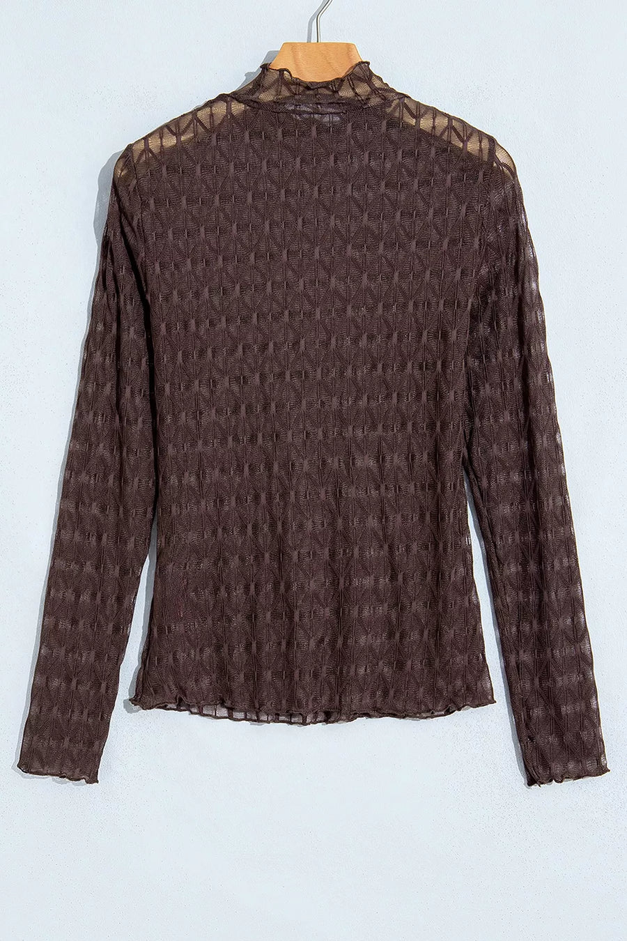 Coffee Brown blouse with hip-length and pullover