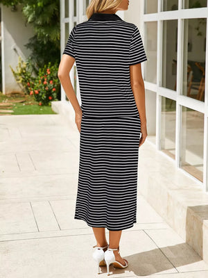 Pink two-piece set with hip-length top, midi skirt and pullover