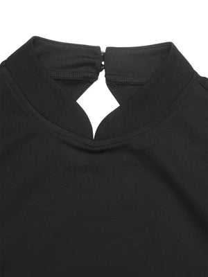 mini dress in black with slit and mini