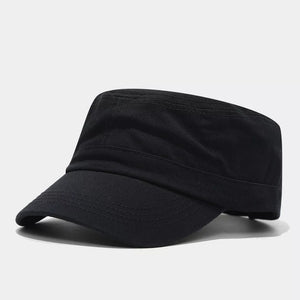 hat in black featuring brim and fitted fit
