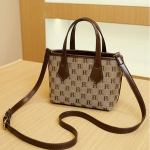 crossbody bag in Caramel with monogram and top handles