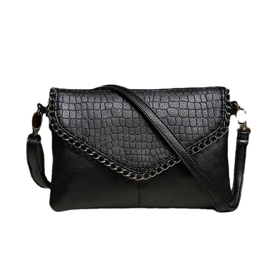 PU Leather Imported Size & crossbody bag in black with structured silhouette