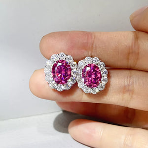 fuchsia earrings with not applicable and post-back