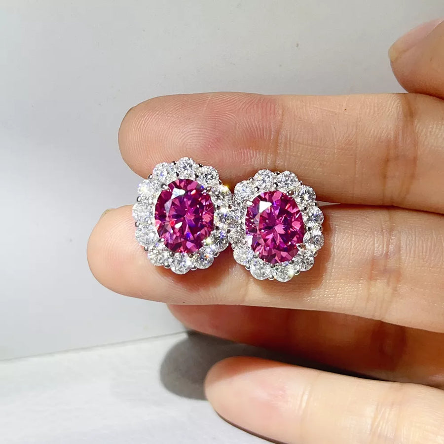 fuchsia earrings with not applicable and post-back