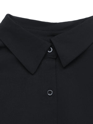 Black with shirt dress with buttoned 16