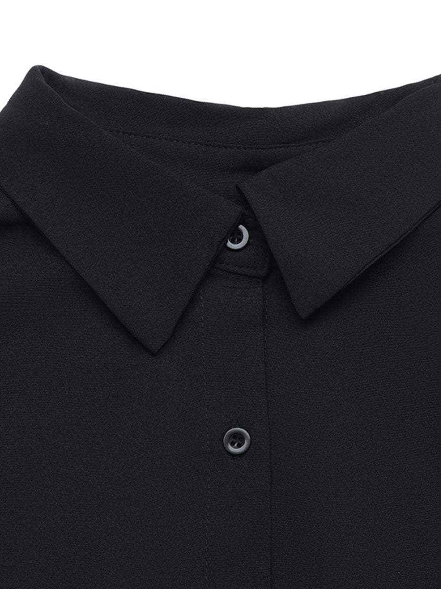 Black with shirt dress with buttoned 16