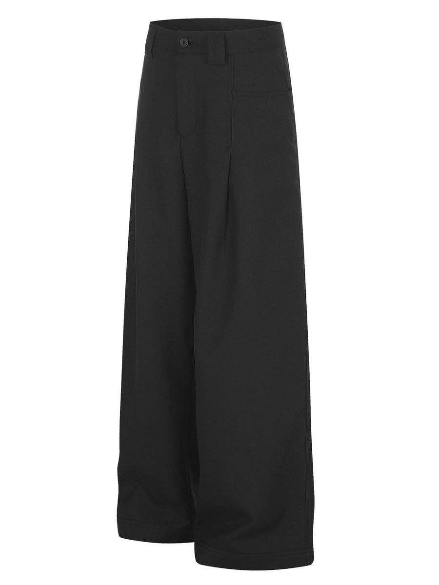 slate gray wide-leg pants